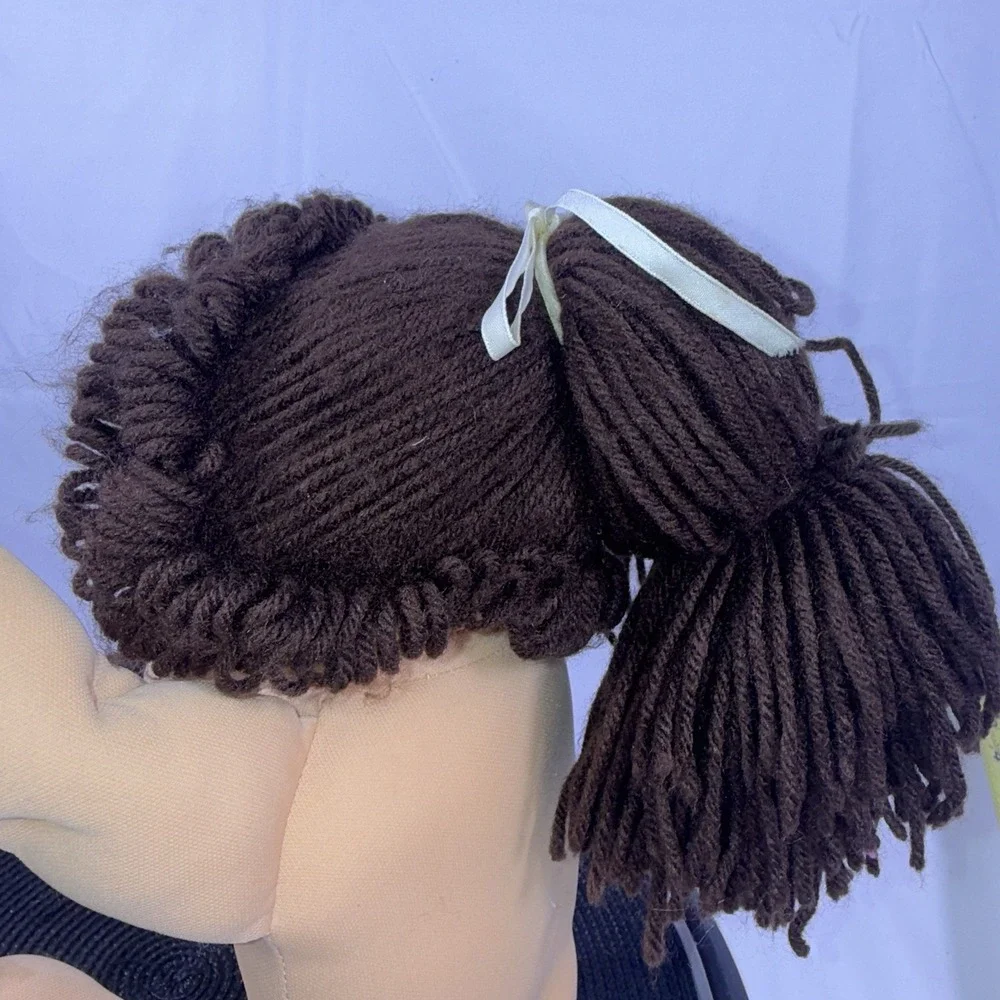 Vintage Cabbage Patch Kids Doll Xavier Roberts Signed Yarn Brown Hair Girl